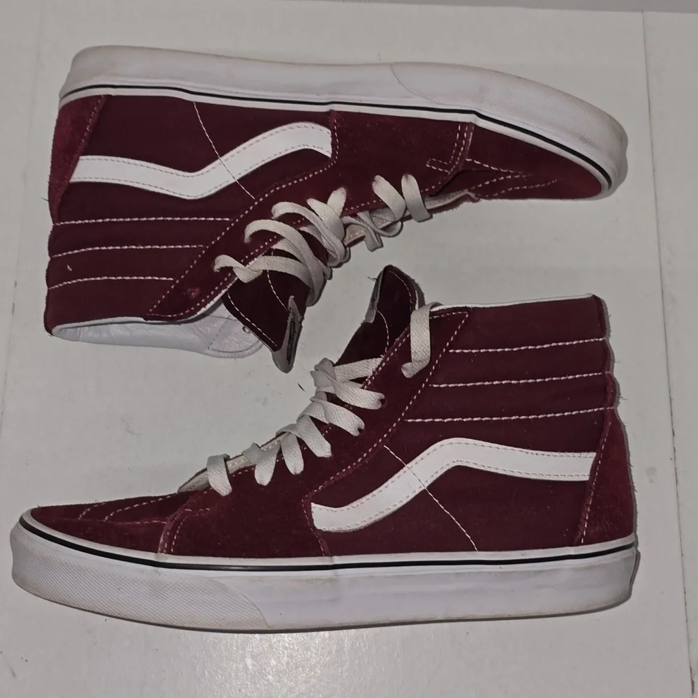 Vans SK8-Hi Sneakers Color Burgundy Canvas Suede Mens Size 9 Womens Size 10.5 - Picture 12 of 15